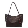 Bolsa feminina grande de capacidade retrô simples 2026 nova moda bolsa de ombro para o trabalho casual relaxada versátil bolsa tote