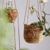 Cesta colgante de flores de paja hecha a mano Pastoral para colgar en la pared Plantación verde Maceta para flores carnosas Arte de la personalidad Cesta colgante de sauce multicapa