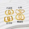 Pendientes Irregulares de Acero de Titanio que No se Desvanecen, Pendientes de Aro Lisos para Mujer, Estilo Lujo Ligero, Pendientes con Forma de Corazón, Pendientes Ovalados Cuadrados