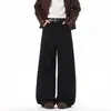 Pantalones deportivos para hombre con dobladillo curvo para primavera y otoño, pantalones casuales retro americanos con caída relajada, pantalones anchos rectos holgados