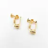 Clip de oreja de silicona color oro real bañado en cobre, conservador de color, clip de tornillo para oreja hecho a mano, convertidor de clip de oreja, accesorios sin perforación