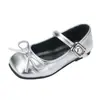 Zapatos de Cuero para Niñas 2026 Primavera/Otoño Nuevo Estilo Boca Baja Antideslizantes Zapatos de Princesa Estilo Coreano de Moda Versátiles Mocasines Casuales para Niñas