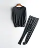 Traje de ropa interior térmica sin costuras de terciopelo para hombre, engrosado con forro polar de fibra, ropa de invierno para jóvenes y otoño, pantalones largos, moda
