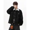 Chaqueta vaquera informal de estilo americano para mujer, abrigo de trabajo moderno de otoño para hombre, cuadros callejeros de retazos deconstruidos