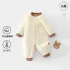 Ropa de bebé acolchada de algodón cálido con jengibre, grado A, 100 g, para otoño e invierno, traje de gateo para bebé recién nacido, mono de algodón