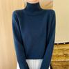 Ropa de punto para mujer de otoño e invierno transfronteriza, cuello alto, color liso, casual, para el trabajo, moda, suéter simple, manga larga, elegante, prenda interior