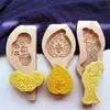 Panes al vapor decorativos de Año Nuevo, moldes de madera, pasteles de luna, pasteles fritos, pasteles festivos, comida de masa, moldes de frutas Qingming