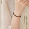Pulseira de Sândalo Dourado para Mulheres, Pulseira Simples para Casal, Estilo Étnico com Contas Coloridas, Rosário de Círculo Único