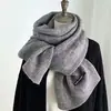 Bufanda tubular de cuadros cálida estilo coreano para pareja, doble cara, imitación cachemir, extra larga, tejida, engrosada, bufanda de estudiante para mujer