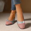 Zapatos de Verano para Mujer de Talla Grande con Combinación de Colores, Boca Baja, Slip-On, Tacón de Cuña, Punta Redonda, Comercio Exterior