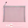 Bolsa de Archivo Transparente Oficina Gran Capacidad Malla de Nailon Duradera Bolsa de Información A4 Mochila Escolar Cierre de Cremallera Bolsa de Almacenamiento