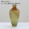 Nueva Botella de Vidrio Creativa Hecha a Mano Estilo Chino Boca Pequeña Patrón Degradado Flor Mesa de Comedor Entrada Campana para el Hogar Caballo Borracho Jarrón de Madera