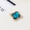 DIY acessórios de cobre incrustados cristal de vidro pendente duplo de trevo brincos pulseira colar acessórios de joias materiais