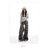 Tendencia de comercio transfronterizo 2026 Pantalones de trabajo de camuflaje para mujer Pantalones anchos estilo americano Estilo nuevo de chica popular Gris Cintura alta Adelgazante Multibolsillos
