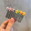 Peine Infantil de Macaron para Niñas, Pinza para el Cabello de Dibujos Animados de Verano, Herramienta de Peinado, Pasador, Accesorio para el Cabello de Niña