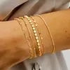 Conjunto de Pulseiras de Corrente de Ouro Novo de Cinco Peças Transfronteiriço Europeu e Americano, Conjunto de Corrente Cubana Geométrica Estilo Boêmio Simples