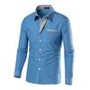 Comércio exterior por atacado Camisa masculina EBAY nova slim fit britânica moda camisa de manga comprida masculina contraste YF140