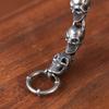 Pulsera de Calavera de Plata Esterlina S925 Rey Ciervo Dorado, Estilo Punk Retro Antiguo Regalo para Novio Pulsera Plata Transfronteriza