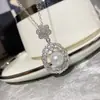 Versa Caperucita Roja Gao Ding Mismo Diamante Perla Cadena para Clavícula Mujer Chapado en Oro Nicho Regalo de Navidad Colgante de Circonita