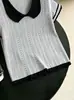 Camiseta de Verano 2026 con Volantes y Manga Corta para Mujer, Elegante Top de Punto Ajustado con Cuello Peter Pan