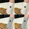 Calcetines cálidos para mujer, calcetines de media pantorrilla para otoño e invierno, calcetines largos para damas, color liso, sin costuras, lindos de dibujos animados, calcetines holgados, calcetines largos