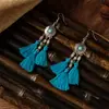 Pendientes de Borla Coloridos Retro Estilo Étnico Nostálgicos de Palacio Bohemian Personalidad Versátiles Ganchos para Orejas para Mujeres