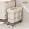 Cesto de ropa sucia, almacenamiento para el baño del hogar, cesta de ropa, gran capacidad, diseño elegante, con ruedas para facilitar el movimiento, cesta de lavandería
