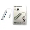 Estación de Acoplamiento USB/Tipo C de Comercio Exterior Transfronterizo Uno a Cuatro 4 Puertos USB Divisor para Teléfono Móvil y Computadora Expansor Multi-Puerto
