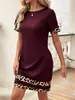 2025 Nuevo Estilo de Verano para Mujer Vestido Top de Manga Corta de Moda con Estampado de Leopardo Talla Grande Camisa Base para Mujer