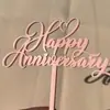 Nueva Tarjeta Creativa de Acrílico para Pastel de Aniversario de Boda, Decoración de Pastel para Fiesta de Tanabata y Día de San Valentín