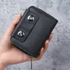 Nova Carteira Masculina Curta Sanfonada Dupla Fivela Porta-Cartões Casual Transfronteiriça Retro Dobrável Duplo Negócios Europeia e Americana Grande Capacidade