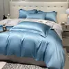 Conjunto de Colcha de Verão de Quatro Peças em Tencel Classe A Lençol de Cama Casal 2m Capa de Colcha Luxuosa Sedosa de Alta Qualidade Roupa de Cama para Casa