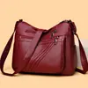Bolso de hombro para mujer de cuero suave PU, simple y elegante, modelo nuevo 2026, estilo transfronterizo, bolso cruzado para mujeres de mediana edad