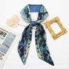 Pañuelo Largo de Satén de Seda de 96 cm con Lazo, Cinta Floral y Cinta Decorativa para Atar el Cabello o Bolsos, como Regalo de Recuerdo