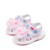 Nuevas Sandalias para Bebés Niñas, Zapatos Transpirables que Chillen, Zapatos con Lazo de Lentejuelas y Suela de Goma Antideslizante
