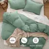 Amazon Transfronterizo Juego de Cuatro Piezas Dormitorio Estudiantil Hogar Juego de Tres Piezas Funda Nórdica Ropa de Cama Sábanas Blancas Sábanas Ajustables Cubre Cama