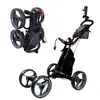BOLSA DE GOLF PLEGABLE PARA CARRO DE EMPUJE PARA JOVENES Y ADULTOS, CARRO DE TRACCIÓN DE CUATRO RUEDAS CON FRENO DE MANO, PORTA SOMBRILLA, PORTAVASOS