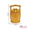 Balde de dinheiro de lingote de ouro dourado primorosamente trabalhado com alça, decoração estilo chinês para atrair fortuna para sala de chá e entrada, disponível para atacado