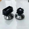 40 Bases Ajustables de Acero Inoxidable para Mesas y Sillas, Cubiertas para Pies que Aumentan la Altura, Tapones de Plástico para Tubos, Tapones Cuadrados Interiores, Tuercas de Tornillo, Patas de Muebles
