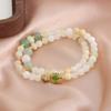 Nova Pulseira Estilo Chinês Círculo Duplo Pedra Natural Colorida Pulseira de Cristal Acessórios Ruyi Coloridos Estilo Nacional Versátil Dinastia Han