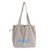 Bolso de Lona Versátil Estilo Perezoso con Letra para Mujer 2025 Nueva Moda Ligero Bolso de Compras Bolso Tote para Viajar