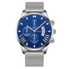 Comercio Exterior Popular Moda Transfronteriza Calendario de Tres Ojos Reloj de Hombre Reloj de Hombre Correa de Malla de Acero Inoxidable Modelo de Correa Milanesa Fabricante Ahora