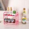 Estante Plegable de Almacenamiento para Joyería y Cosméticos Simple para el Hogar Escritorio Baño Estante de Almacenamiento de Doble Capa Estante de Almacenamiento con Corazón de Niña