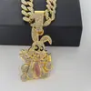 Estilo Hip-Hop Colgante Personalizado de Conejo de Dibujos Animados con Diamantes y Goteo de Aceite Collar de Cadena Cubana Accesorios de Collar de Moda Tendencia