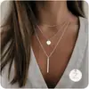 Collar de Moda Transfronterizo Europeo y Americano con Letras de 26 Letras en Capas Sencillo para Mujer, Accesorios de Apilamiento Multicapa de Nicho, Collar Versátil