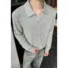 Otoño 2026 Nuevo Estilo Estilo Hong Kong Interior Tallas Grandes Cuello Solapa Manga Larga Camisa POLO M-5X HT261184-P19