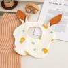 Versión coreana de tela de algodón arrugado para bebé algodón para bebé gasa de 6 capas babero toalla para babas orejas de conejo lindas circunferencia de leche anti-escupir