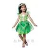 Cosplay de Halloween elfo del bosque verde vestido abullonado niños vestido de hada de las flores ropa de actuación de hada verde