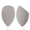 Esponja de maquiagem cinza com formato de gota e corte angular, macia e não absorvente, adequada para uso seco e úmido, esponja ferramenta de maquiagem