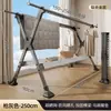 Perchero plegable de pie para uso doméstico en balcón o interiores, tendedero de doble barra de acero inoxidable engrosado para edredones, perchero multifuncional de almacenamiento
